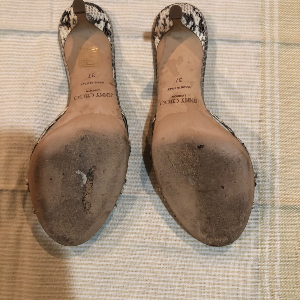 Jimmy Choo Snake Print Sandals Size 37 - Picture 3 of 4